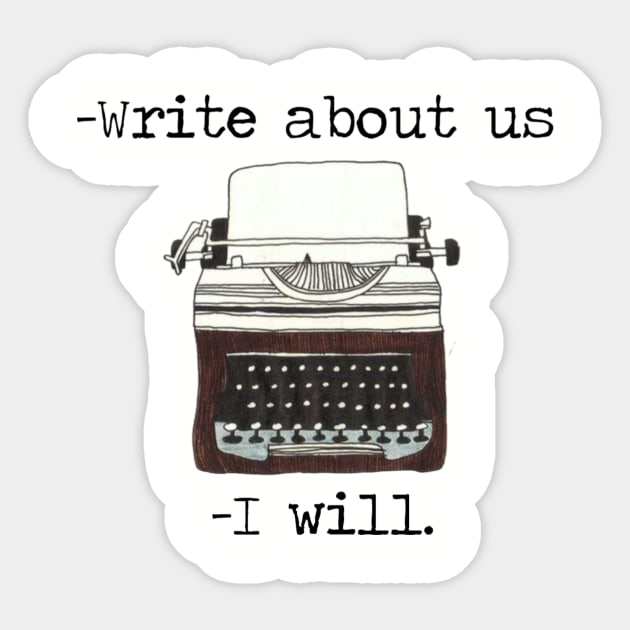 Write about us Sticker by aestheticstee